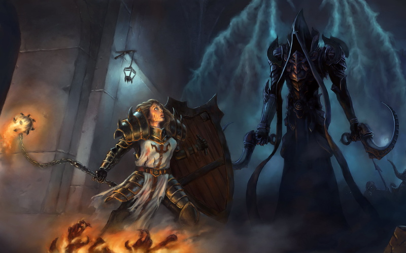 fire - Natural Phenomenon, Armor, Video Game, 2K, dead, Female, art and craft, devil, halloween, Fan Art, Angel of Death, Diablo III: Reaper of Souls