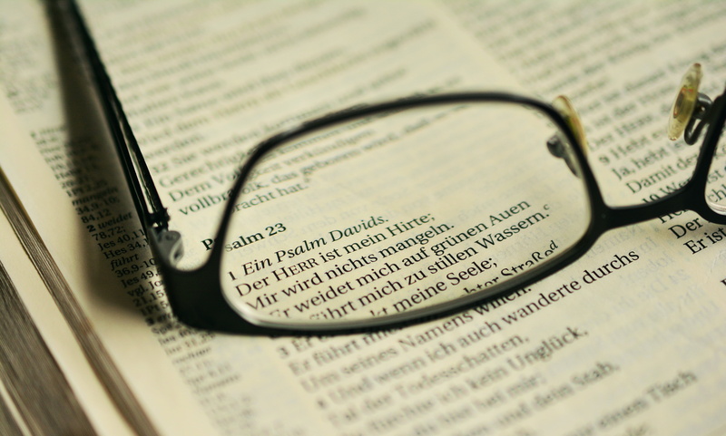 top, psalm 23, magnifying glass, paper, the media, psalm, searching, faith, no people, bible, technology, religion, book, document, photography, communication