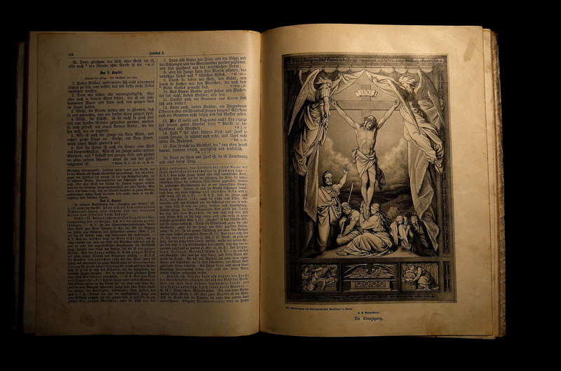 indoors, the holy book, bible, male likeness, text, word of god, antiquariat, human representation, representation, architecture, no people, belief, craft