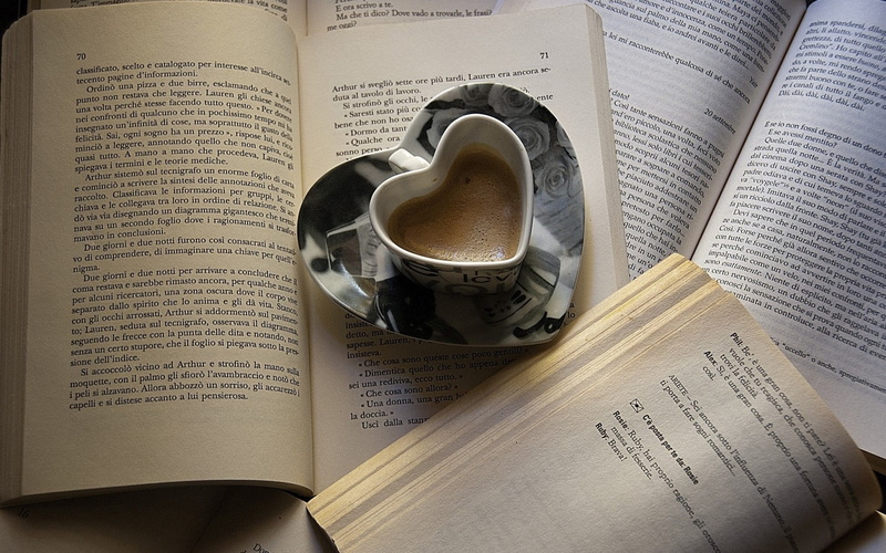 coffee, still life, text, catholicism, close-up, reading, religion, publication, spirituality, god, praying, page, indoors, testaments, jesus Christ, document