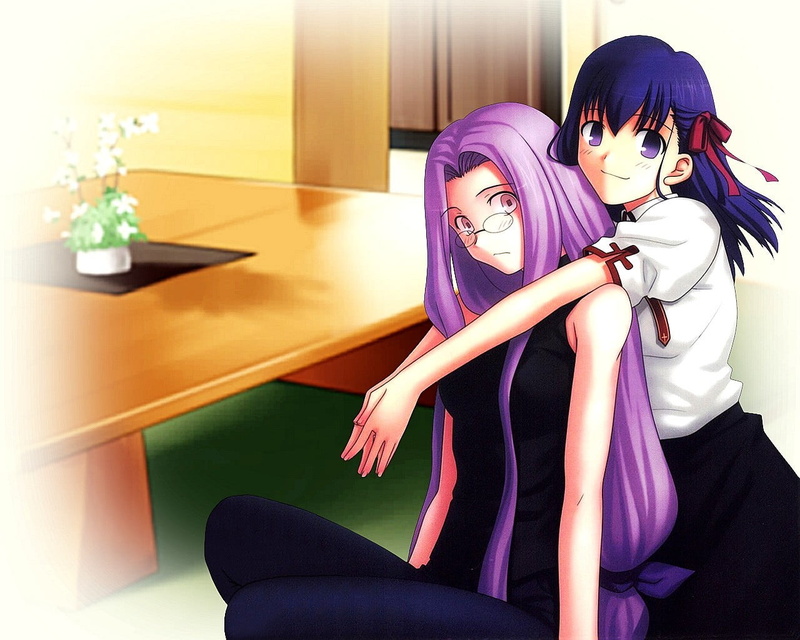 sitting, three quarter length, people, leisure activity, Rider (Fate/Stay Night), women, young women, indoors, lifestyles, females, furniture, mask, young adult