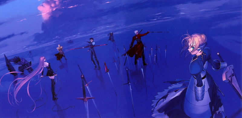 art, 1080P, swords, stay, Fate/stay Night, archer, fat, night, hd, lancer, fate, anime, gilgamesh, saber, rider, fatestay