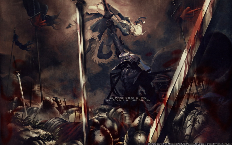blonde, 2K, stay, night, short, saber, berserker, fate, hair, blood, weapon, armor, sword