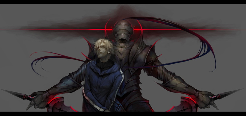 hair, weapon, sword, matou, 2K, night, kariya, male, ao666, armor, short, berserker, fate, stay