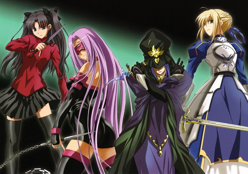 1080P, Caster (Fate/Stay Night), Rider (Fate/stay night), Saber (Fate Series), Fate Series, Rin Tohsaka, Fate/Stay Night