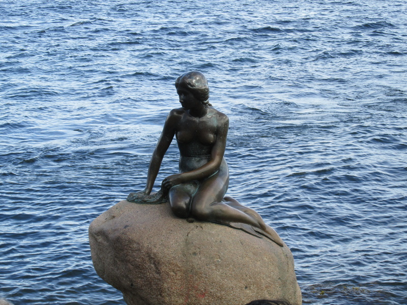 waiting, outdoors, edvard eriksen, statue, representation, copenhagen, no people, Denmark, animal wildlife, Landmark, woman, stone, rippled, 4K, shirtless