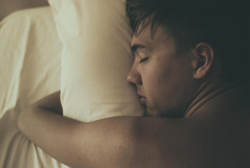 resting, white, real people, bed, headshot, relaxation, eyes closed, lying down, adult, contemplation, pillow, s, neck, sleeping, furniture, young adult