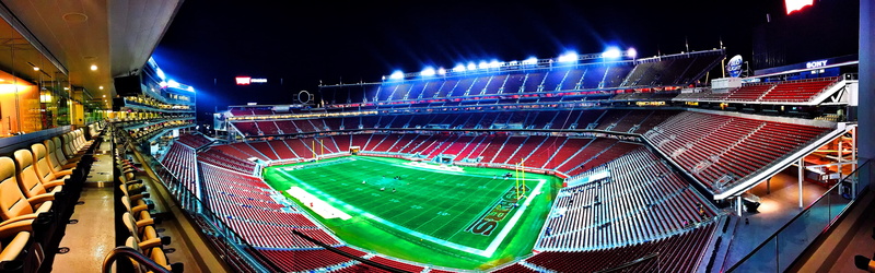 team sport, spectator, lighting equipment, architecture, stadium, field, night, illuminated, 4K, panoramic, competition, sport, football stadium, motion