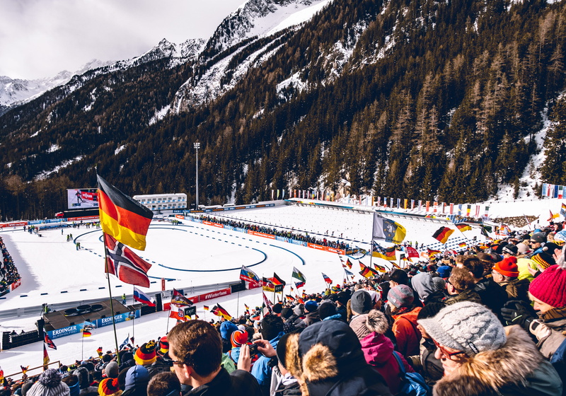 men, audience, day, race, antholz, beauty in nature, human, building, cold temperature, winter sport, südtirol arena, piste, mountain, leisure activity