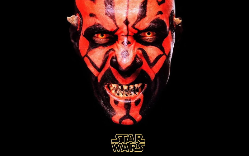 indoors, looking at camera, human body part, copy space, 720P, celebration, front view, human face, black background, star wars episode i the phantom menace