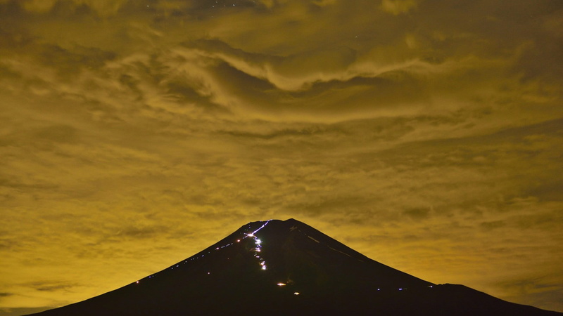 sky, sunset, no people, scenics - nature, silhoutte, noisy, travel destinations, cloud - sky, outdoors, Japan, the past, night, climbing, building exterior