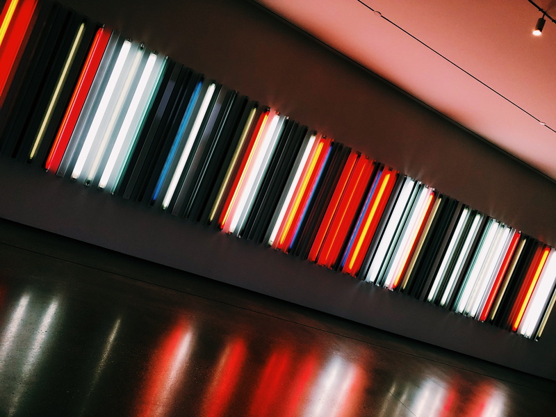 room, indoors, floor, multi colored, united states, bookcase, los angeles, business, symbol, close-up, no people, 4K, red, leisure activities, piano, shelf