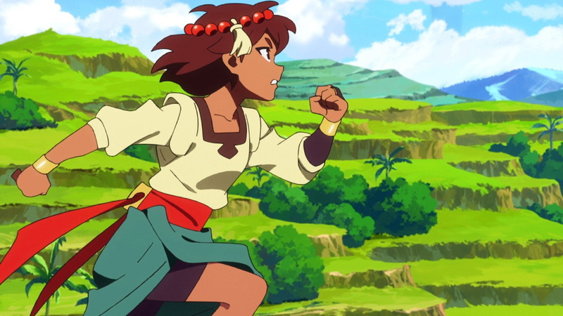 1080P, Ajna, fantasy art, RPG, screen shot, video game art, anime, Lab Zero Games, Indivisible, artwork, running, hills, video game characters
