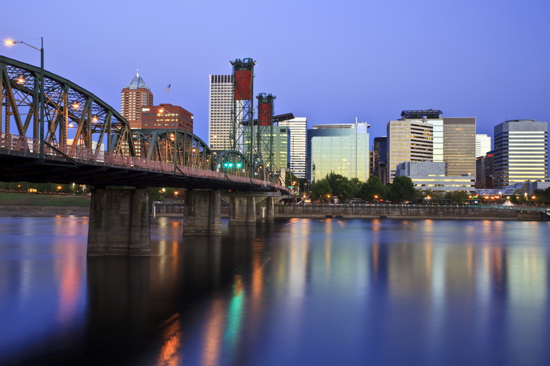 urban Scene, urban Skyline, city, high, architecture, bridge - Man Made Structure, Reflections, Willamette  River, Canon  EOS  5D  Mark  II, Skyline, Downtown