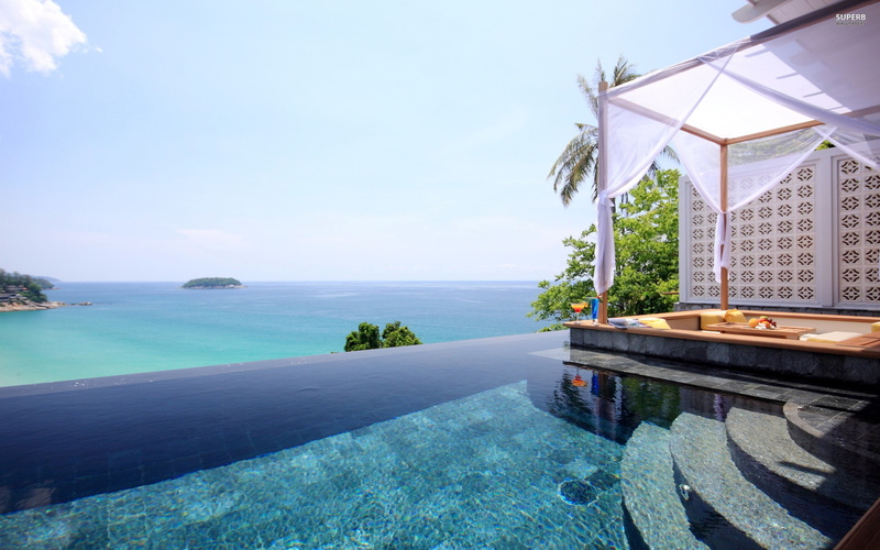 architecture, sky, landscape, swimming pool, lovely, no people, 2K, house, photography, day, beauty in nature, infinity, tourist resort, luxury, tree