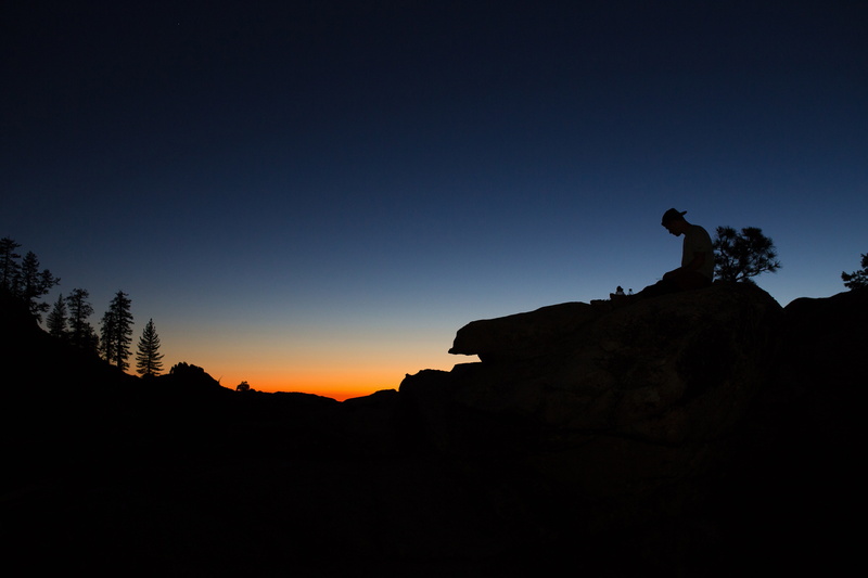 man, yosemite, Silhouette, sunset, mammal, scenics, no people, back Lit, mountain, outdoors, rock - object, people, sculpture, dusk, nature, solid, art and craft