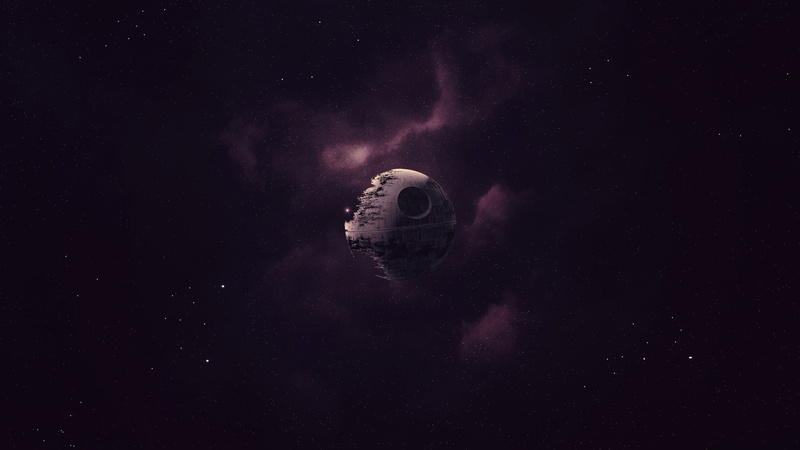 artwork, science fiction, 2K, purple, space, Star Wars: Episode VI - The Return of the Jedi, space art, Star Wars, Death Star