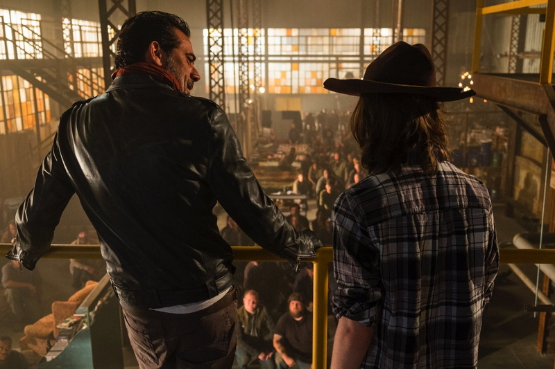 adult, nature, casual clothing, hairstyle, two people, indoors, TV Show, men, communication, Carl Grimes, three quarter length, standing, women, waist up
