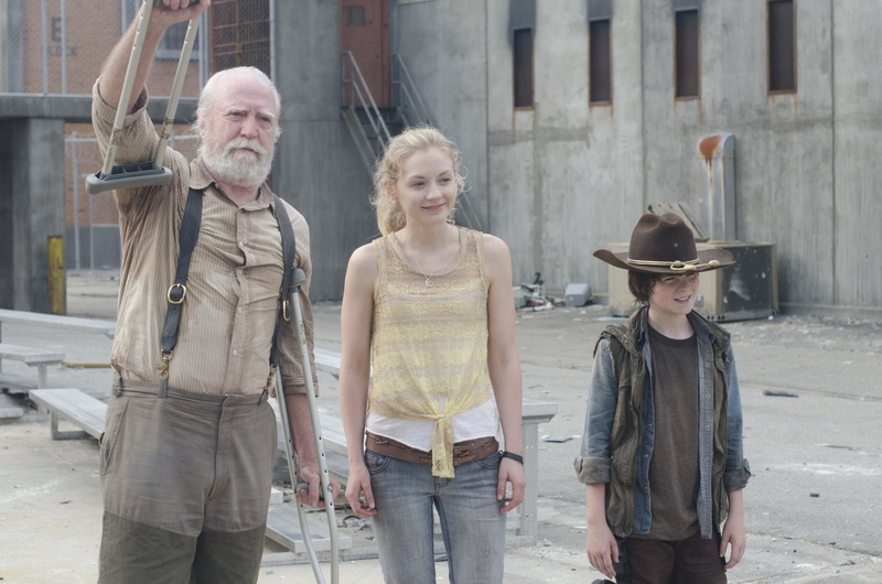 group of people, architecture, clothing, teenager, casual clothing, males, front view, Carl Grimes, people, 1080P, TV Show, The Walking Dead, building exterior