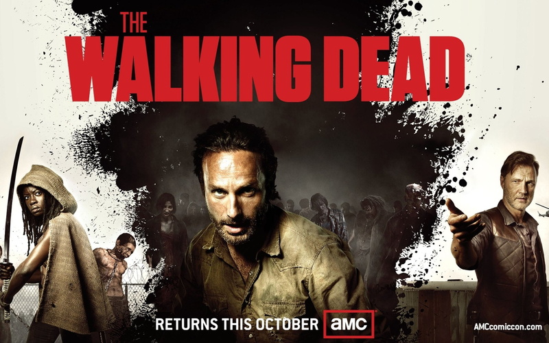 group of people, males, advertisement, Andrew Lincoln, lifestyles, communication, people, poster, Danai Gurira, men, information, young adult, waist up