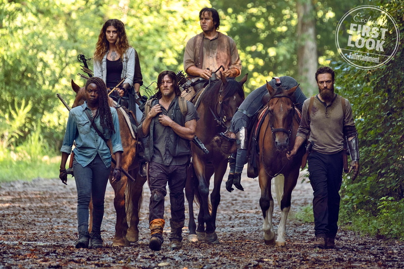 Magna (The Walking Dead), Eugene Porter, Nadia Hilker, Danai Gurira, Michonne (The Walking Dead), Josh McDermitt, Norman Reedus, Aaron (The Walking Dead)
