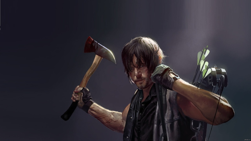 Daryl Dixon, 1080P, The walking dead, art, actor