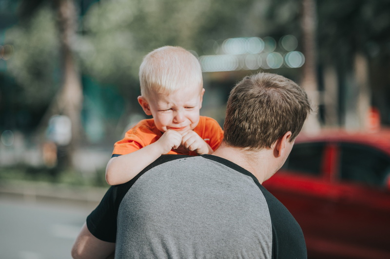 childhood, tantrum, man, child, young, adult, bonding, boy, hairstyle, 4K, dad, headshot, togetherness, cute, lifestyles, real people, kid, son, cry, people