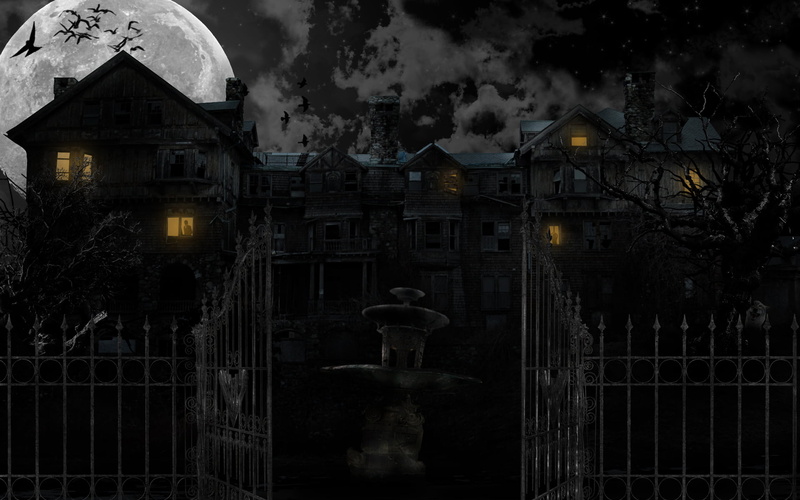 cemetery, dark, dusk, old, horror, building, representation, urban Scene, building Exterior, tombstone, 1080P, horor, house, window, illustration, human representation
