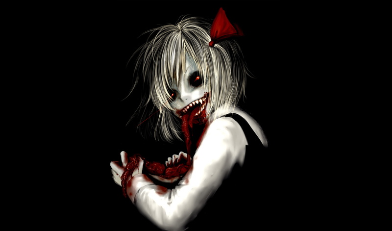 evil, horror, dark, guts, 1080P, girl, macabre, blood, anime
