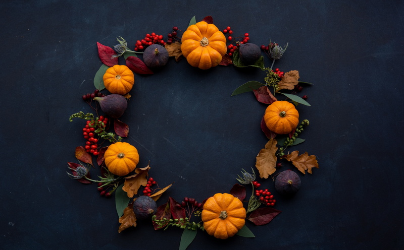 Fruits, Holidays, Season, Wreath, fall, Decoration, thanksgiving, homemade, figs, 5K, Halloween, deco, Pumpkins, Autumn