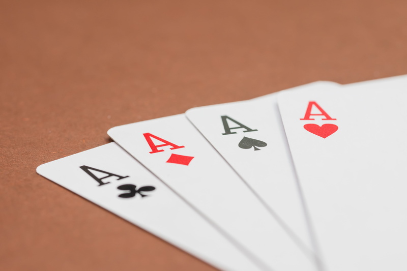 ace, playing, 4K, card game, play poker, poker, gambling, arts culture and entertainment, play, still life, game addiction, heart, playing cards, four