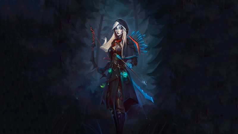 1080P, bows, haryarti, Drow Ranger, Dota 2, fantasy Art, archers
