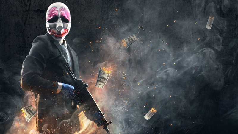 helmet, protection, playing, Payday, holding, one person, smoke - physical structure, adult, motion, Houston (Payday), headwear, mask, indoors, 1080P