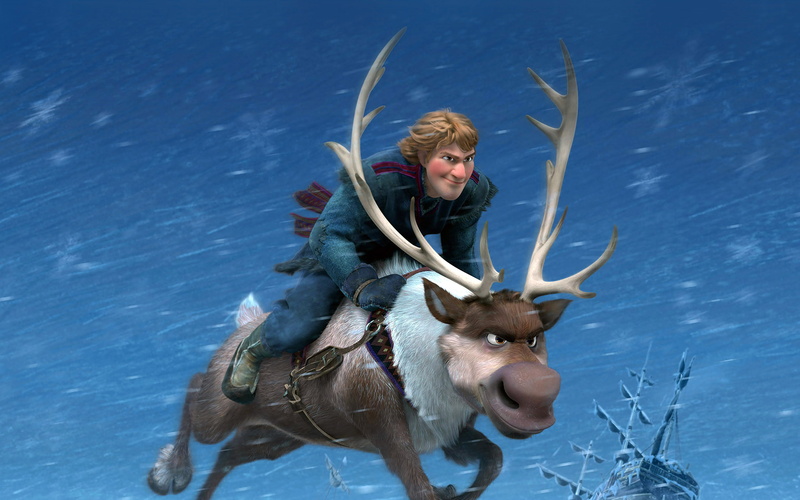 running, livestock, domestic animals, nature, day, portrait, mammal, one person, disney, horned, hair, front view, kristoff, deer, one animal, animal wildlife