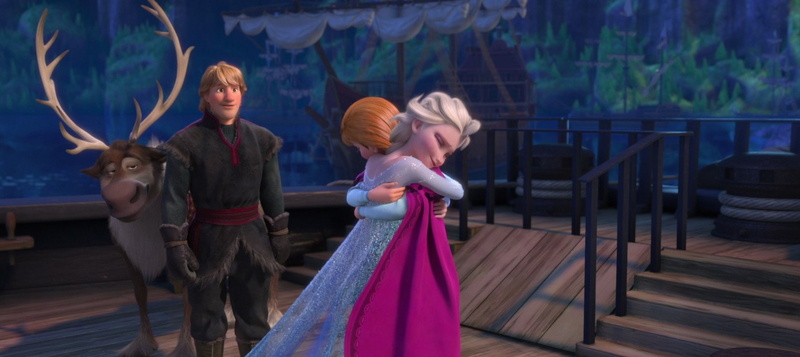 Frozen (Movie), clothing, hair, women, Movie, blond hair, Kristoff (Frozen), Frozen, girls, dress, females, holding, adult, Sven (Frozen), Anna (Frozen)