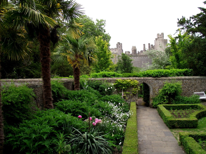 stone, plant, building exterior, Park, beauty in nature, garden, tree, green color, nature, flowers, Arundel Castle Rose Gardens UK, growth, gray, garden path
