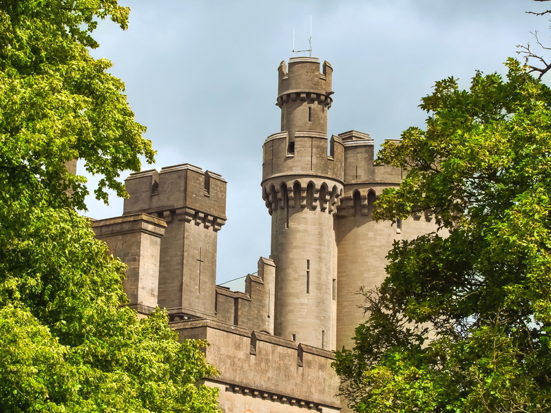 concrete, arundel castle, low angle view, religion, near, tower, cloud - sky, history, sky, monument, outdoors, england, architectural column, tree, building