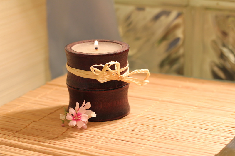 close-up, wooden, blossom, 5K, candle flame, container, indoors, scented, plant, therapy, meditation, wellbeing, decoration, tea light, wood - Material