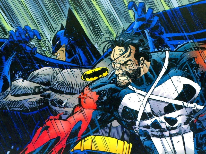 720P, punisher, drawing, vs, batman, hd, cartoon/comic