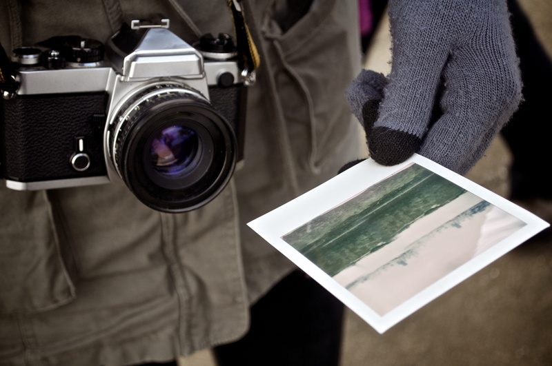 creativity, winter, standing, lens - optical instrument, hand, glove, glofe, photography, retro, adult, jacket, the media, arts culture and entertainment