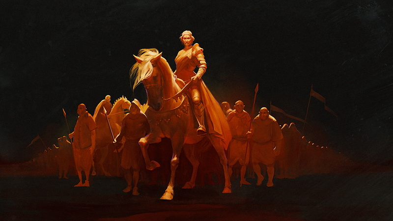 video games, artwork, horse, 1080P, women, Thronebreaker: The Witcher Tales, Gwent, army, digital art