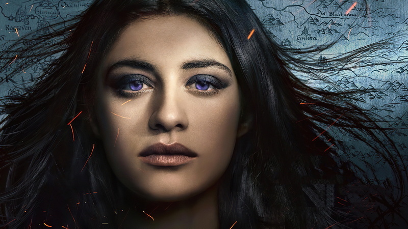 Anya Chalotra, Purple Eyes, TV Show, The Witcher, Black Hair, Yennefer of Vengerberg, 4K