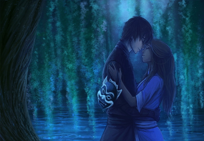 mask, prince, sullen, airbender, blue, halloween, dark, mystery, young Adult, spooky, girl, tree, night, outdoors, beauty, nature, fantasy, 1080P