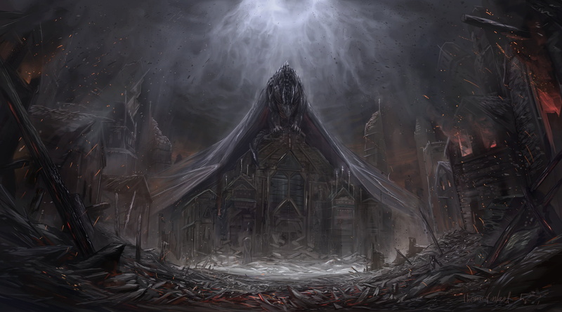 horror, Timi Honkanen, damn place, the wreckage, 2K, destruction, welcome to Hell, the devil, art, Satan, fire, night, sparks, Themefinland