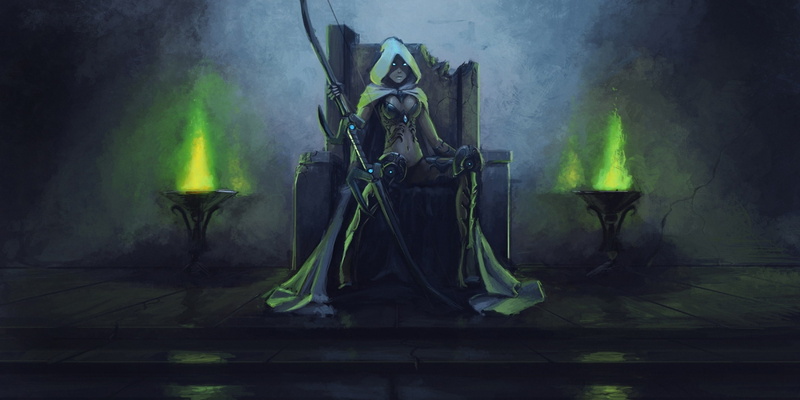 1080P, bow, eyes, windrunner, art, hood, elf, fantasy, sylvanas, burning, throne, warcraft, world