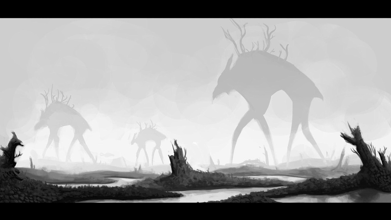 forest, cartoon, creature, digital art, 1080P, 1920x1080, deserted, tree, character, creatures