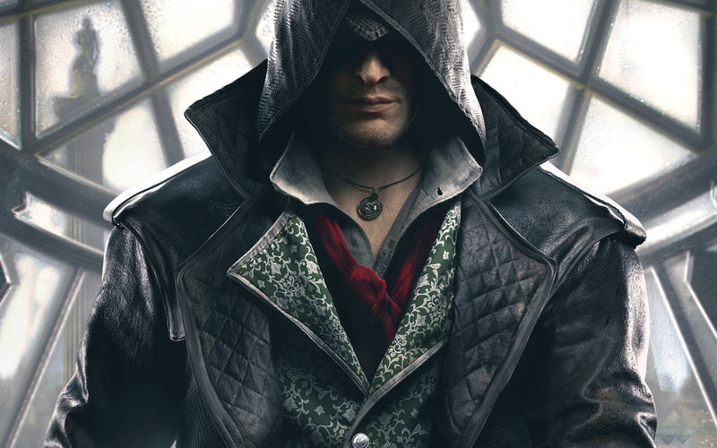 front view, s, creed, one person, hooded shirt, indoors, Assassins Creed, character, lifestyles, 1080P, real people, warm clothing, assassin, jacket, leisure activity
