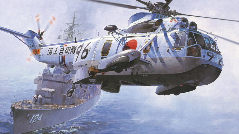 Sea King, Japan Maritime Self Defense Force, 1080P, anti-submarine warfare helicopter, JMSDF, HSS-2B, ASW, anti-submarine helicopter