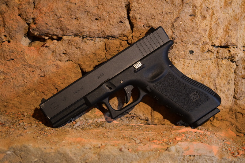 gun, day, pistol, weapon, warning sign, black color, self-defense, sign, desert, security, glock, indoors, communication, crime, wall - building feature