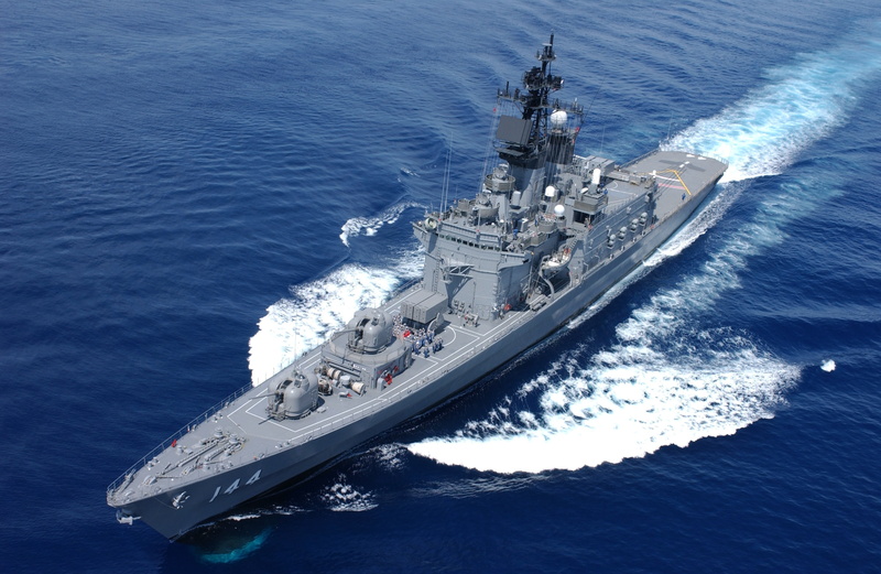 Maritime self-defense force of Japan, Sea, 2K, The self-defense forces of Japan, Deck, The ocean, Wave, Destroyer type Shirane, JS Kurama (DDH-144)